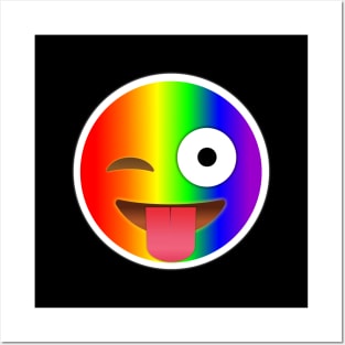 Winking Face with Tongue Emoji Gay | Pop Art Posters and Art